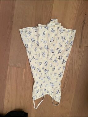 Hollister Cream Mini Dress with Blue Floral Print